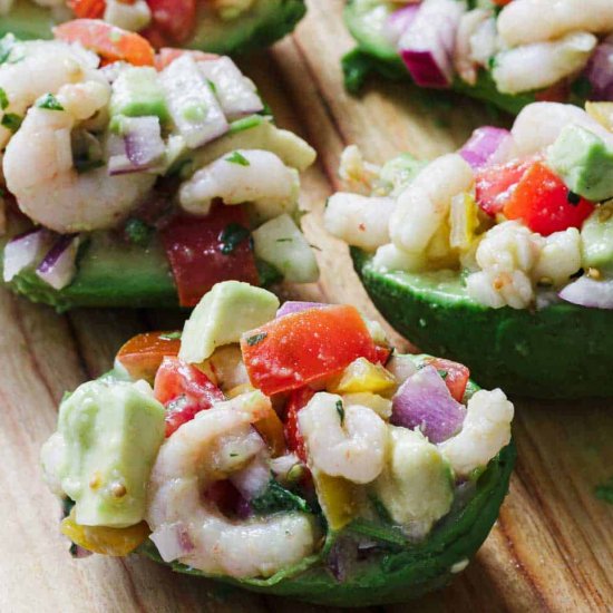 Easy Shrimp Salad Stuffed Avocados