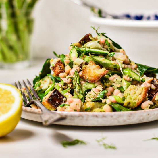 Raw Asparagus White Bean Tuna Salad