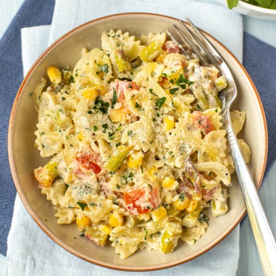 15 Minute Creamy Pasta Primavera