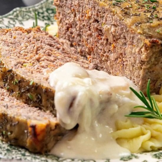 Meatloaf with Creamy Onion Gravy