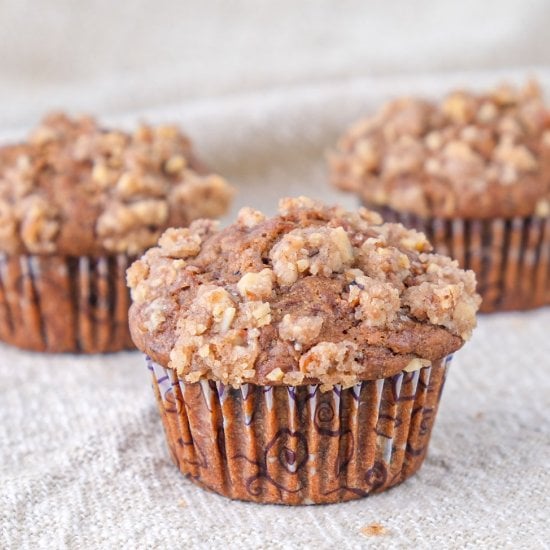 Fluffy Sourdough Banana Muffins