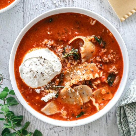 One Pot Lasagna Soup