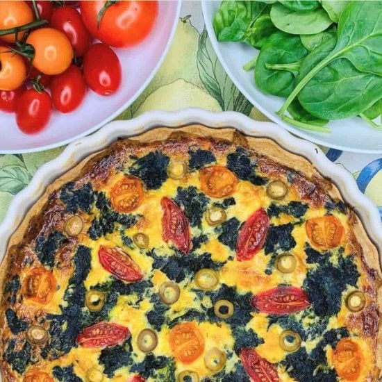 Spinach and Cherry Tomato Quiche