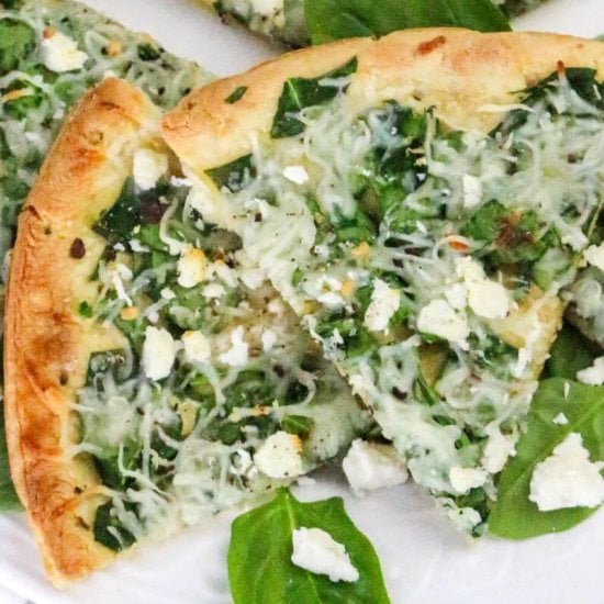 Feta Cheese and Spinach Pizza