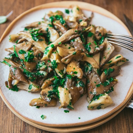 Pan Fried Oyster Mushrooms