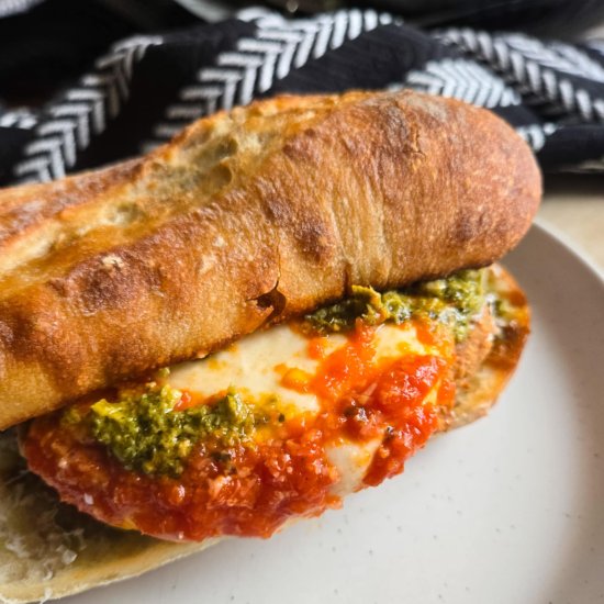 Chik’n Parm & Pesto Baguettes