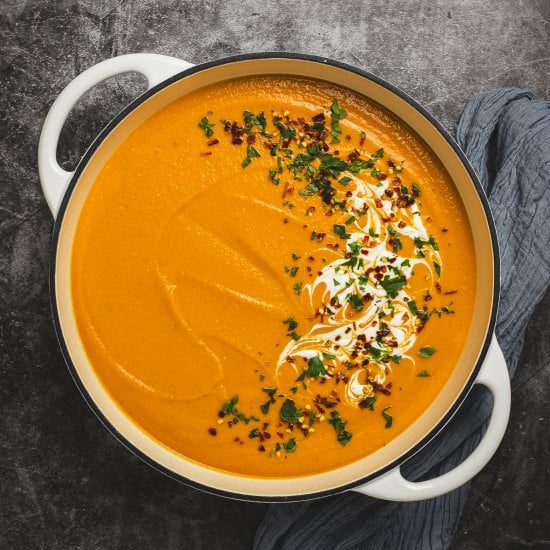 Spiced Carrot & Red Lentil Soup