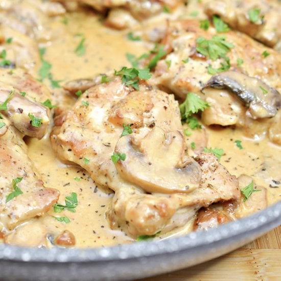 Mushroom WIne Sauce Chicken Thighs