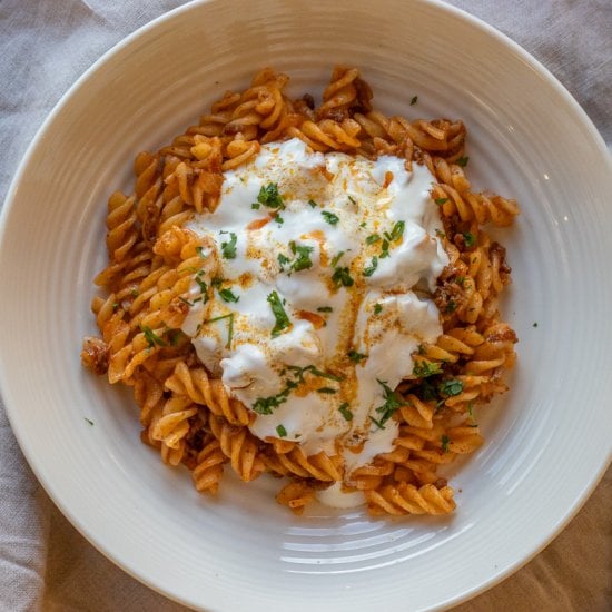 Turkish Pasta with Ground Beef