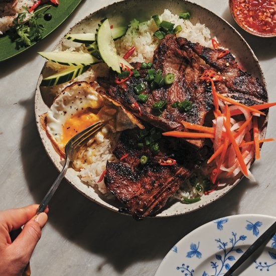 Grilled Pork Chop Over Rice