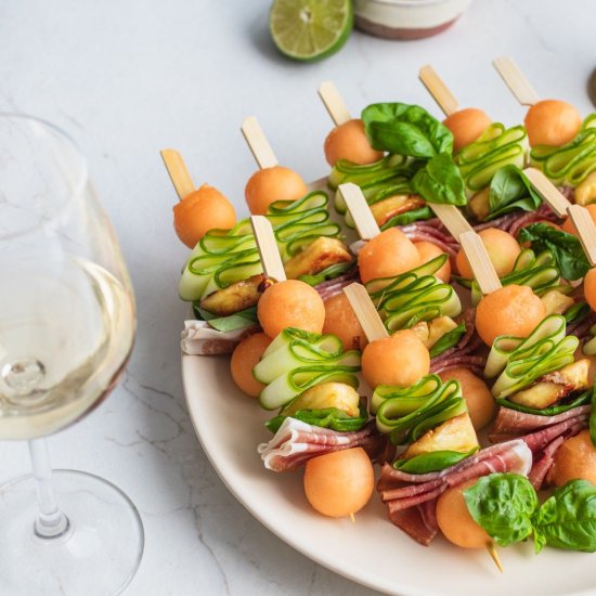Melon and Prosciutto Skewers