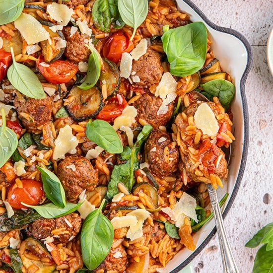 One Pan Meatball Risoni