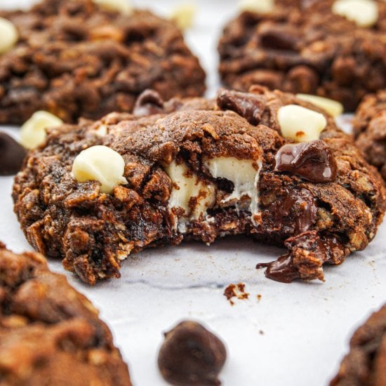 Triple Chocolate Oatmeal Cookies