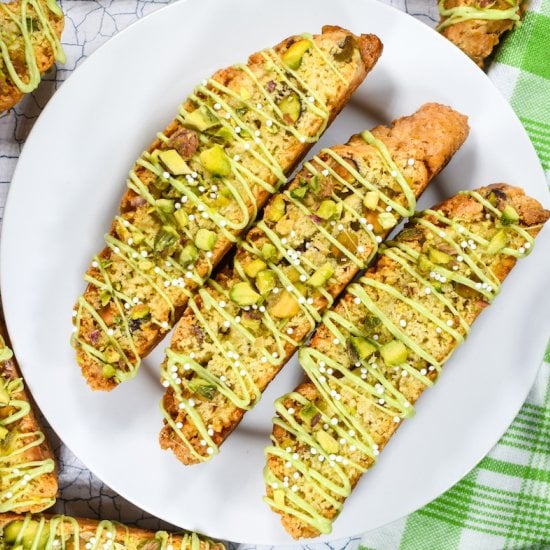 White Chocolate Pistachio Biscotti
