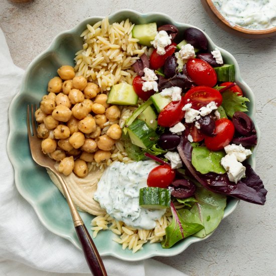 Easy Mediterranean Orzo Bowls