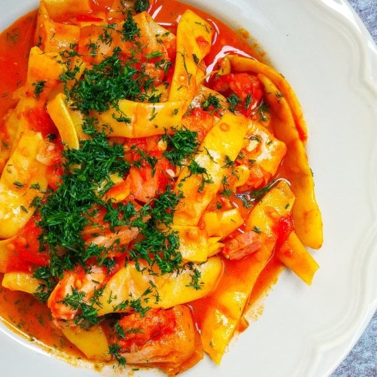 Yellow Wax Beans Stew Dinner Idea