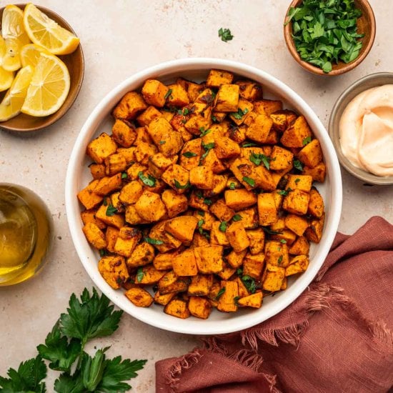 Air Fryer Sweet Potato Cubes