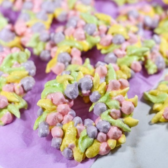 Floral Meringue Wreath Cookies