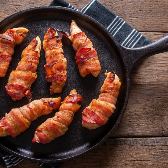 Baked Bacon Wrapped Chicken Tenders