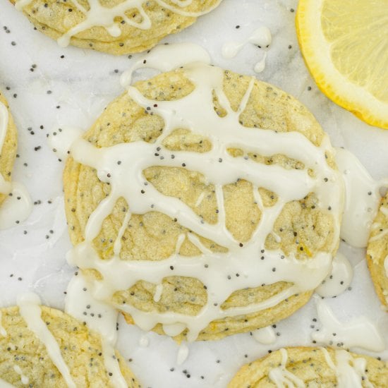 Iced Lemon Poppyseed Cookies
