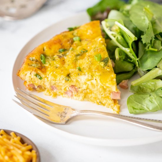 Ham and Cheese Crustless Quiche