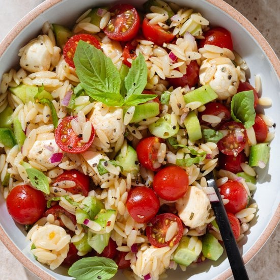 Orzo Caprese Salad