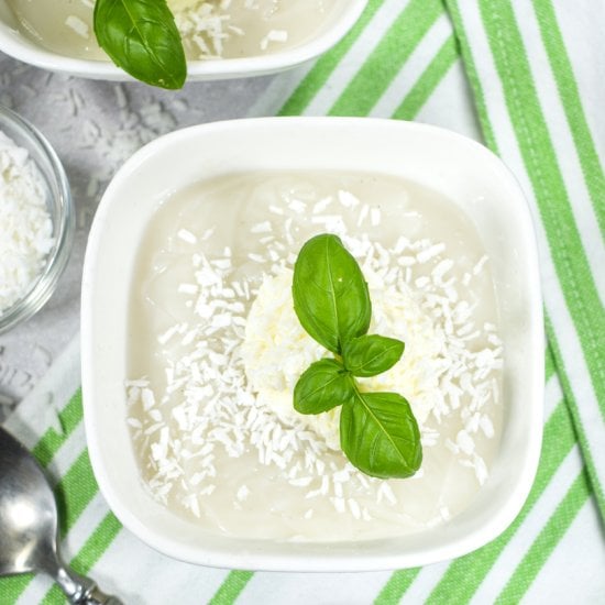 Basil Coconut Pudding