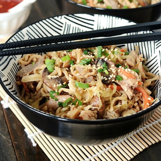 Teriyaki Chicken-Mushroom Lo Mein