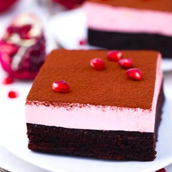Pomegranate Mousse Brownies