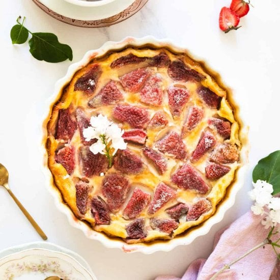 Super Easy Strawberry Clafoutis