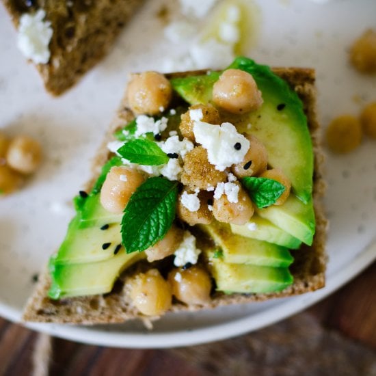 Avocado Toast with Chickpea & Feta