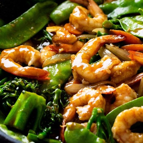 Chinese Curry Prawns Stir Fry