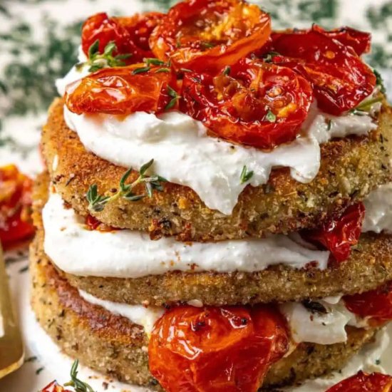 Eggplant Napoleons Whipped Ricotta