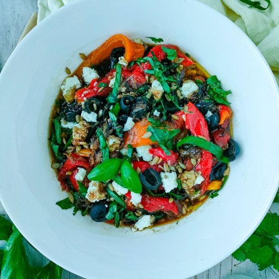 Easy Roasted Red Pepper Salad