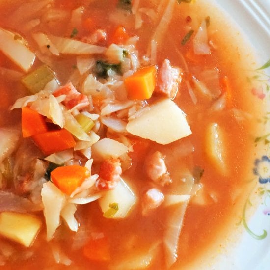 Cabbage Potato and Bacon Soup