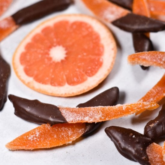Chocolate Dipped Grapefruit Peel