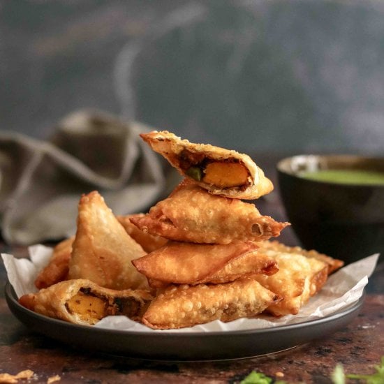 Butternut and feta samoosas