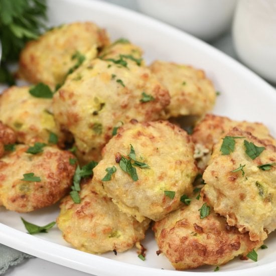 Keto Dill Pickle Chicken Fritters