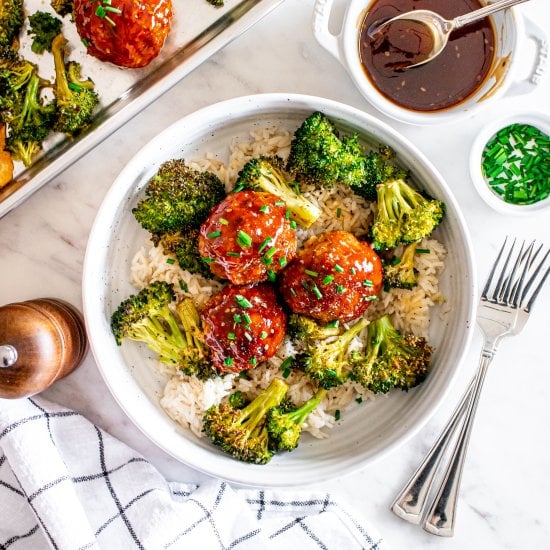 Sheet Pan Teriyaki Meatballs