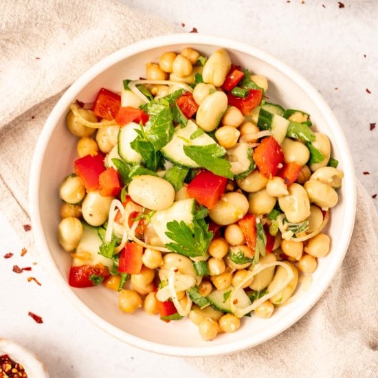Fava Bean Chickpea Salad