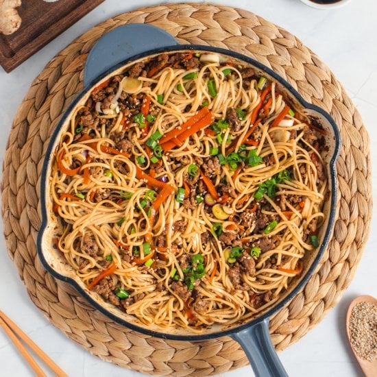 Mongolian Ground Beef Lo Mein