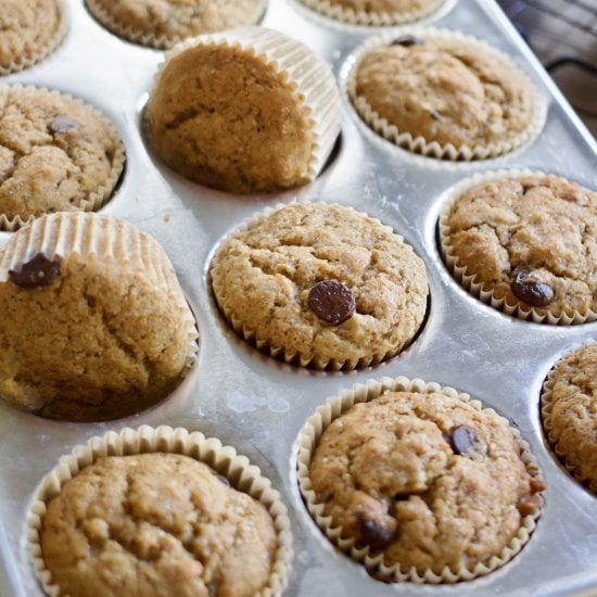 Vegan Whole Wheat Banana Muffins