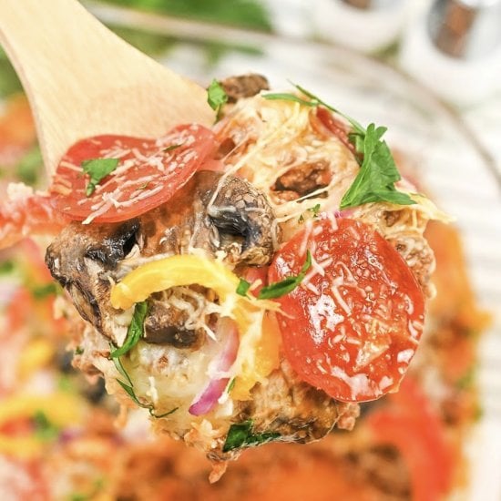 Keto Ground Beef Pizza Casserole