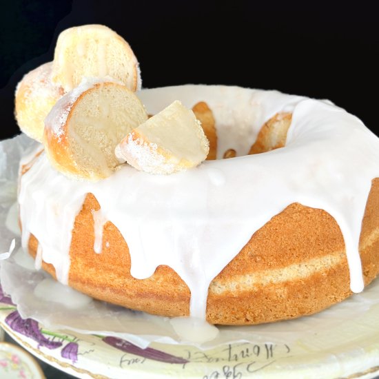 Glazed Spelt Doughnut Cake