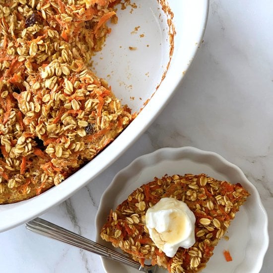 Healthy Carrot Cake Baked Oatmeal