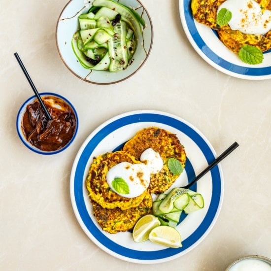 Zucchini and Paneer Fritters