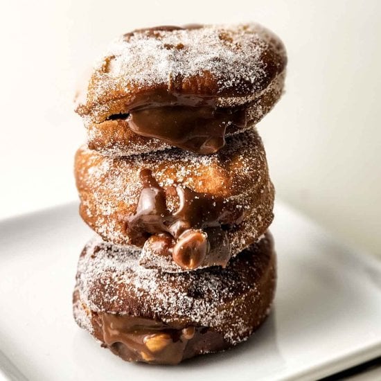 Italian Donuts with Hazelnut Filling