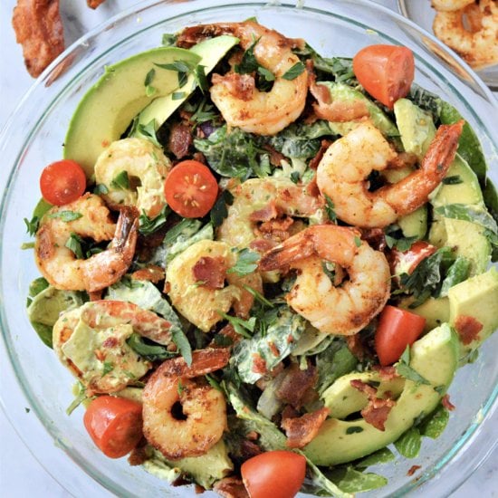Shrimp Avocado and Spinach Salad
