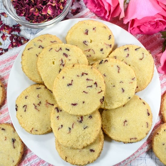 Rose Shortbread Cookies