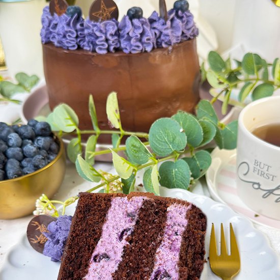 Delicious Blueberry Cake with Chocolate
